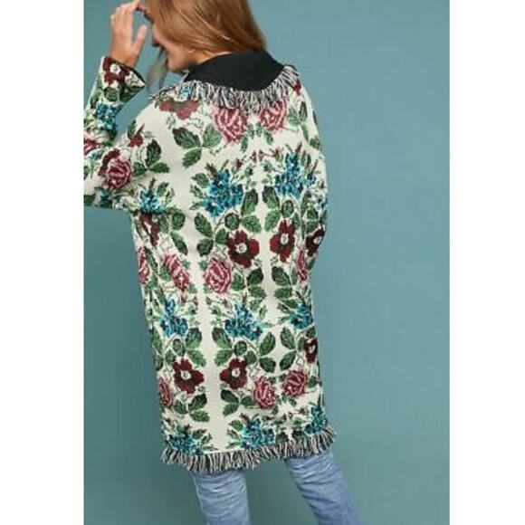 Anthropologie AldoMartins Floral Intarsia Cardigan Size XS. NEW - Picture 2 of 12